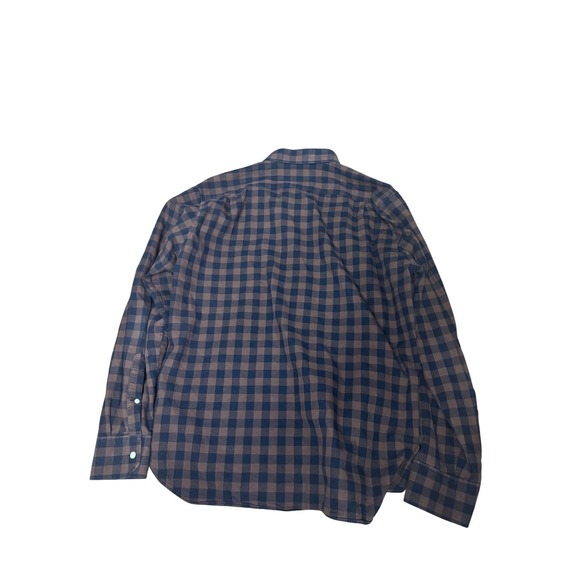 Bonobos Mens XL Slim Fit Brown & Navy Blue Checkered Long Sleeve Shirt - Picture 2 of 4